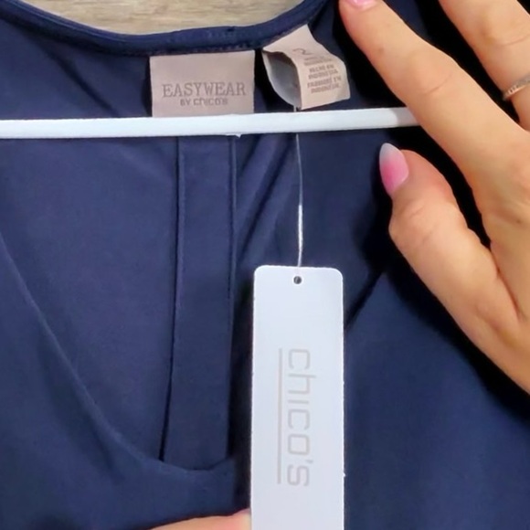 Chico's Navy Tie-Front Tank Top - Picture 4 of 6